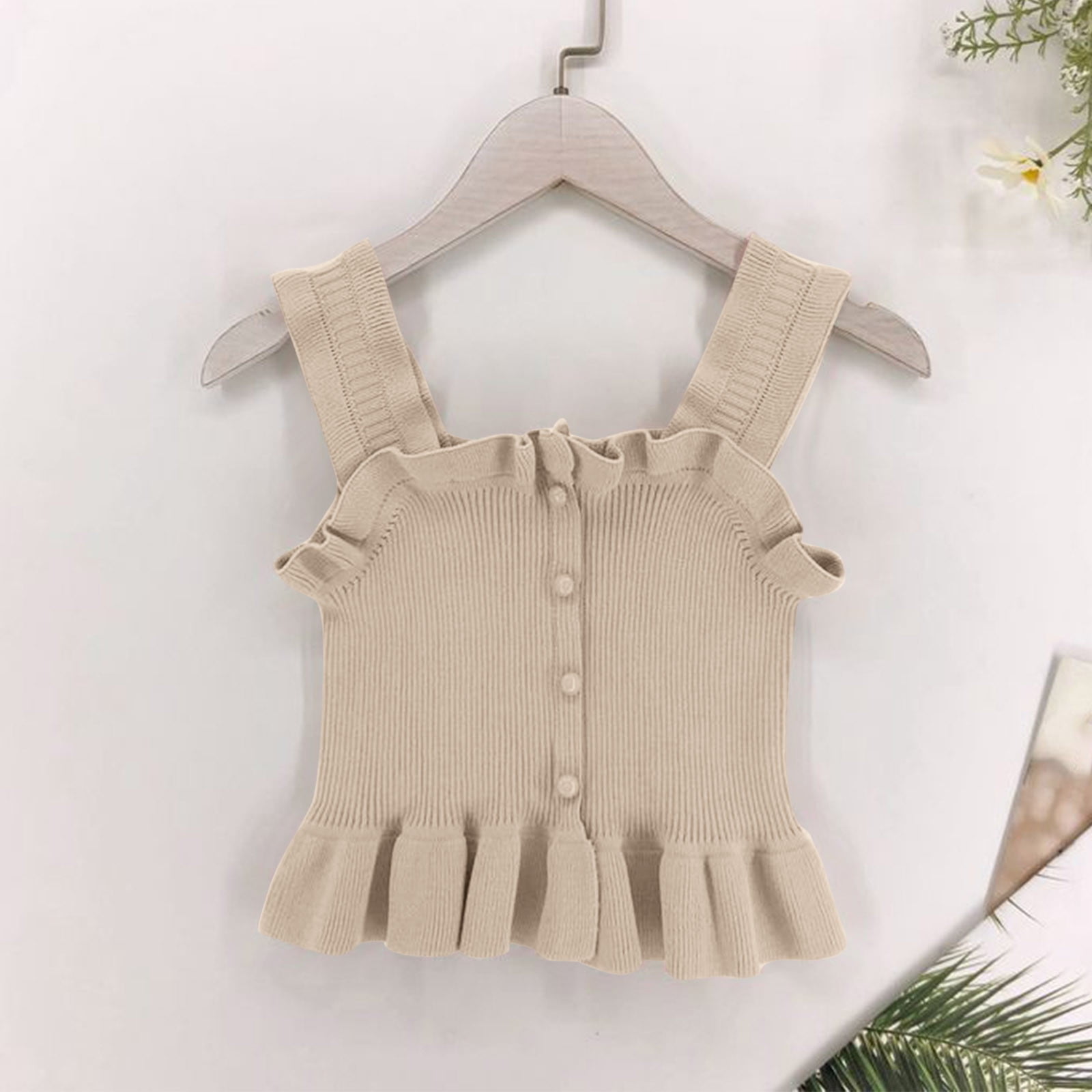 Girls Ruffle Sleeveless Tank Top